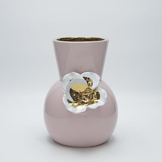 Ceramic Pink Vase Φ19xH22cm