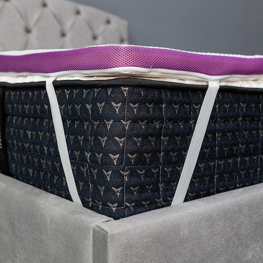 Klikareto Mattress Topper Lavander Double Memory Foam with Removable Cover & Elastic Straps 150x200x4cm