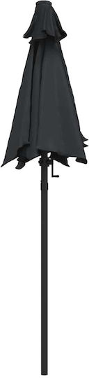 Runder Aluminium-Garten- und Terrassen-Sonnenschirm Schwarz F2m