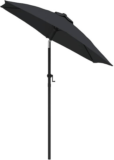 Runder Aluminium-Garten- und Terrassen-Sonnenschirm Schwarz F2m