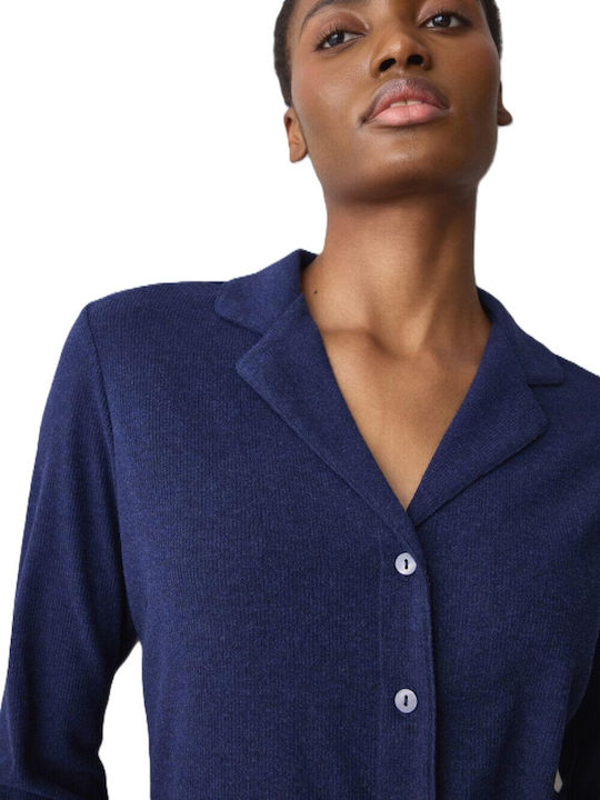 Triumph Triumph Damen Schlafanzug & Pyjamas Winter Bluse Blau Mix & Match Lsl