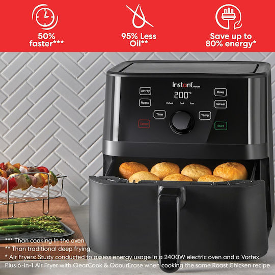 Instant Pot Vortex Air Fryer 4lt Μαύρο