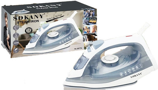 Sokany SL-2077A Steam Iron 1800W with Ceramic Plate and Continuous Steam Supply 25g/min