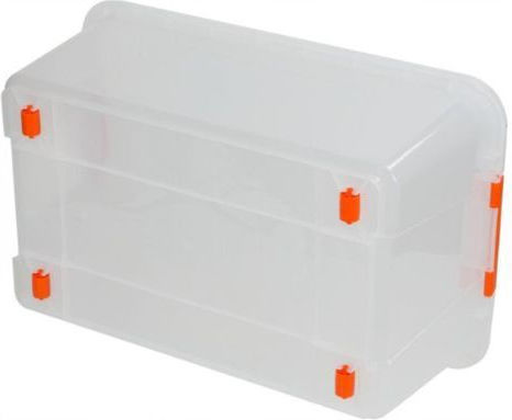 Tactix Plastic Storage Box with Wheels and Lid Transparent 58x37.5x34.5cm