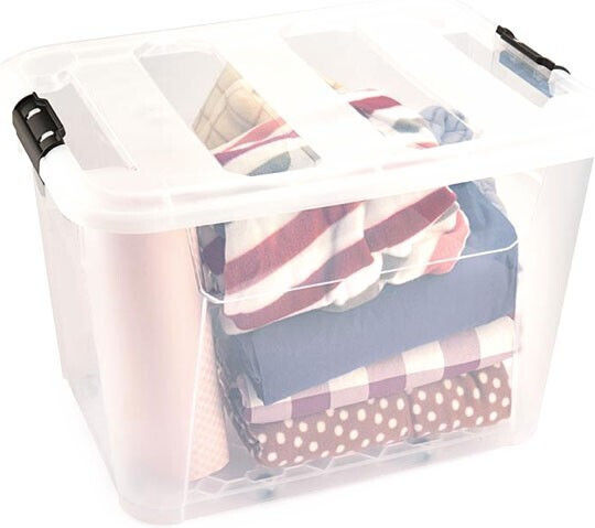 Viosarp New Gen Plastic Storage Box with Lid Transparent 56.5x43x39cm