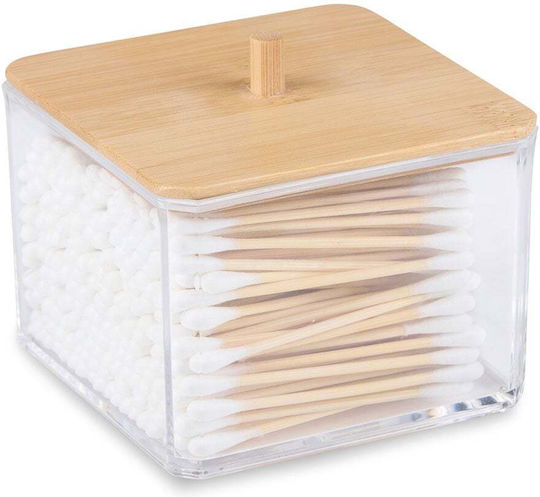 Cutie Depozitare Plastic/Bambus Cu Capac 9.5x9.5x8.5cm Cutie Depozitare Plastic/Bambus Cu Capac 9.5x9.5x8.5cm