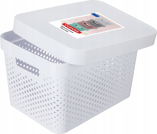 Curver Пластмаса Кутия за съхранение с капак Бял 36x27x22см 1бр