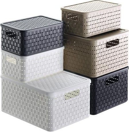 Rotho Babydesign Kunststoff Aufbewahrungsbox mit Deckel Weiß 43x33x21.5cm 1Stück