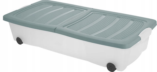 Koopman Cutie De Depozitare Din Plastic Cu Roți Și Capac Albastră 80x40x17cm