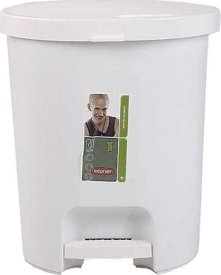 Curver Kunststoff Mülleimer mit Pedal Weiß 25lt