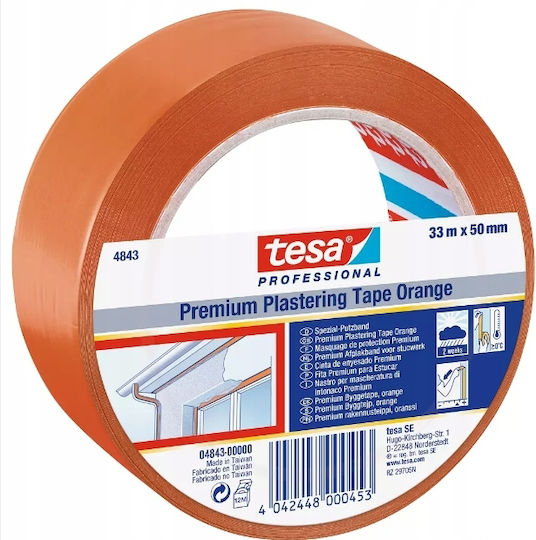 Tesa Професионална PVC Пластерна Лента 33м X 50мм Оранжева 04843-00000