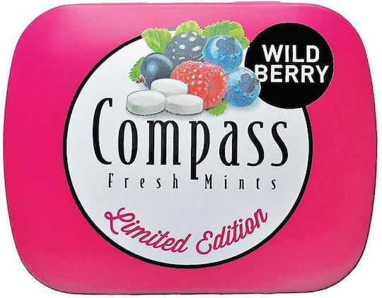 Bomboane cu Aromă de Fructe de Pădure Fără Zahăr Menta Proaspătă Compass 14g