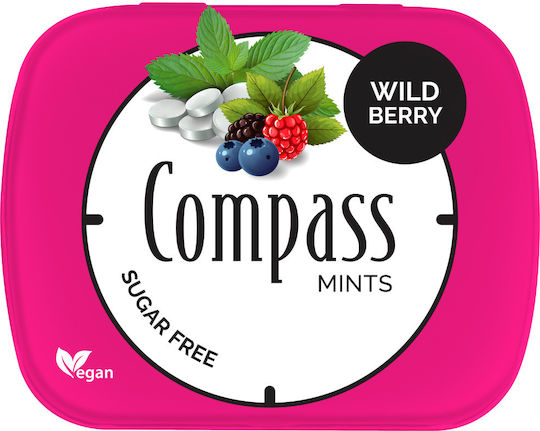 Bomboane cu Aromă de Fructe de Pădure Fără Zahăr Menta Proaspătă Compass 14g