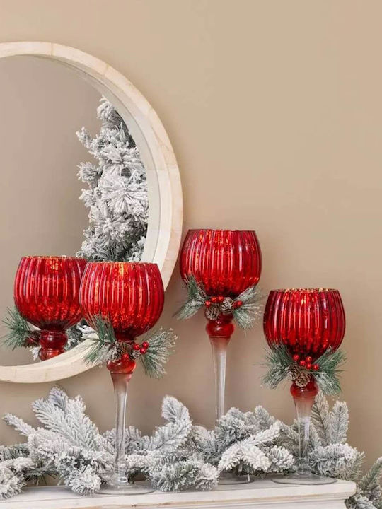 Atmosphera Fééric Lights Christmas Метални Кандилници в Сребрист Цвят 10x10x30см 3 Бройки