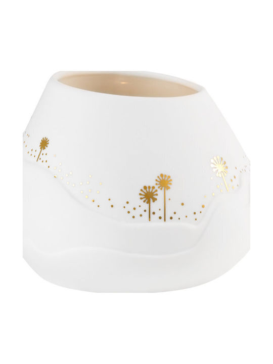 Raeder Candle Holder Suitable for Tealights Porcelain in Gold Colour 10x10x8cm