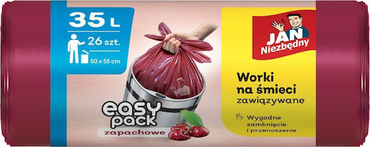 Jan Niezbędny Aromatic Trash Bags for Garden Capacity 35lt with Handles 26pcs Transparent