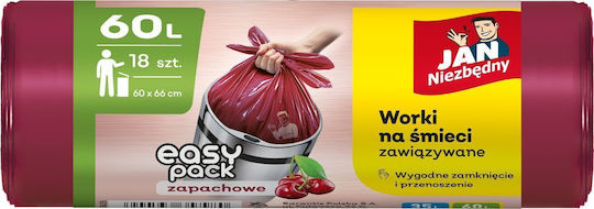 Jan Niezbędny Aromatic Trash Bags Capacity 60L With Handles 18 Pieces Transparent