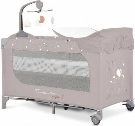 Cangaroo Once Upon A Time Playpen 3 Levels with Changing Table & Mattress Gray 125x62cm