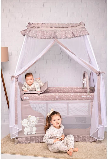 Lorelli Magic Sleep Laufstall 2 Ebenen mit Wickeltisch & Matratze Cool Grey 127x68cm