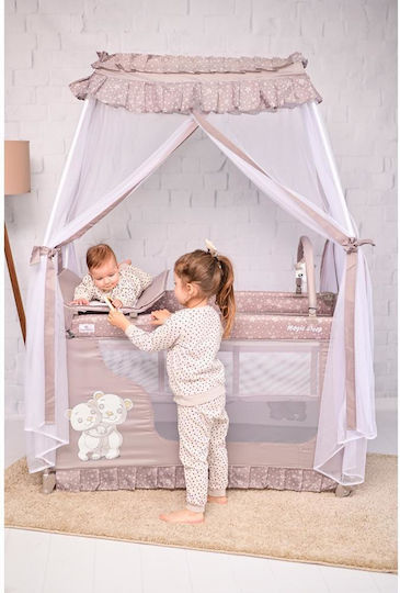 Lorelli Magic Sleep Laufstall 2 Ebenen mit Wickeltisch & Matratze Cool Grey 127x68cm