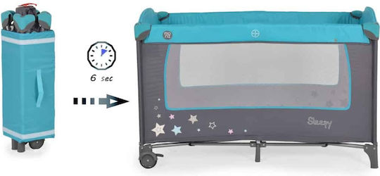 Moni Sleepy Playpen 2 Levels with Changing Table & Mattress Turquoise 120x60cm