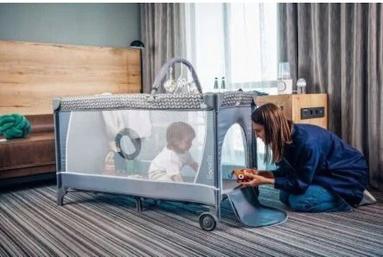 Lionelo Flower Playpen with Changing Table & Mattress Turquoise 125x65cm