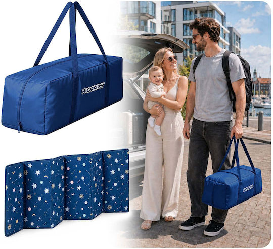 Ricokids Παρκοκρέβατο με Στρώμα Navy Μπλε 65x125cm