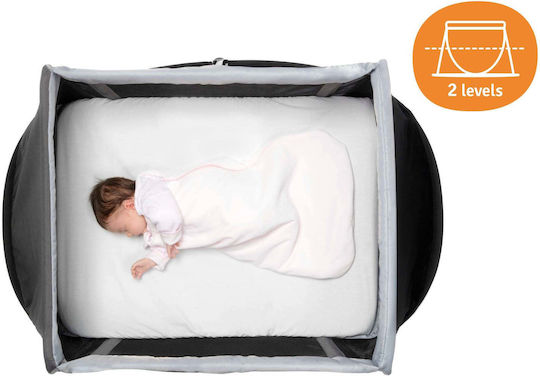Aeromoov Instant Travel Cot Παρκοκρέβατο 2 Επιπέδων με Στρώμα Γκρι 130x92cm