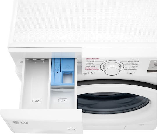 LG Mașină de Spălat Rufe Inversor Direct Drive 10.5kg cu Tehnologie cu Abur 1400 Rotiri AI DD F4WV310WHT