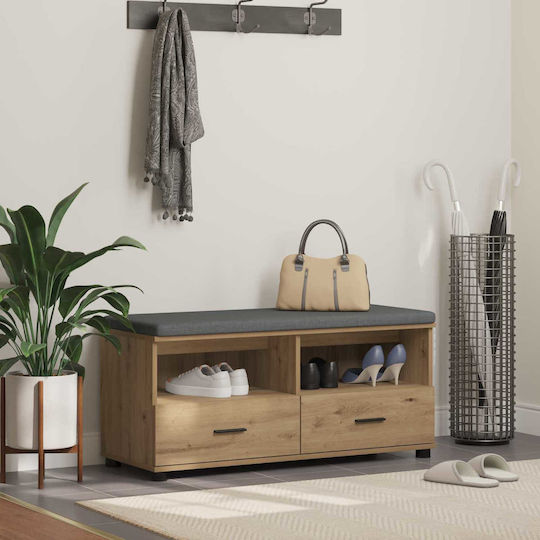 vidaXL Flurmöbel & Aufbewahrung mit Bank Eiche 100x38x46cm