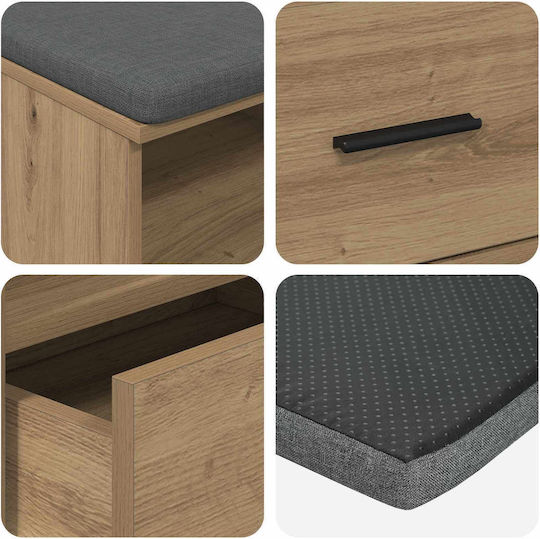 vidaXL Flurmöbel & Aufbewahrung mit Bank Eiche 100x38x46cm