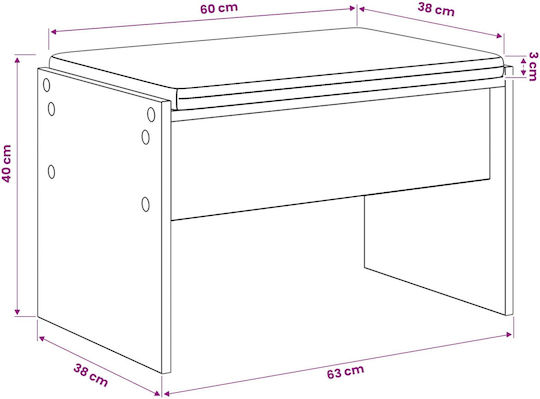 Мебел за антре с Пейка Дъб 63x38x40см
