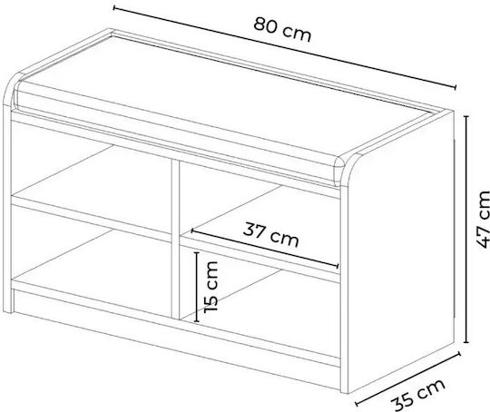 Мебел за Антре с Шкаф за Обувки и Пейка Черен 80x35x47см.