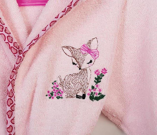 Dimcol Παιδικό Μπουρνούζι Pink mit Kapuze