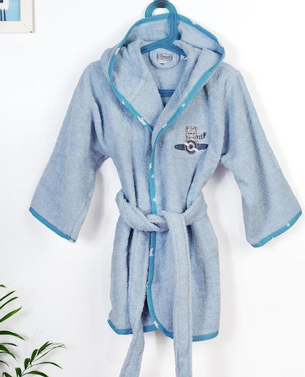 Dimcol Παιδικό Μπουρνούζι Sky Blue mit Kapuze