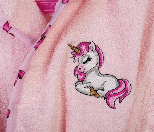 Dimcol Παιδικό Μπουρνούζι Pink με Κουκούλα
