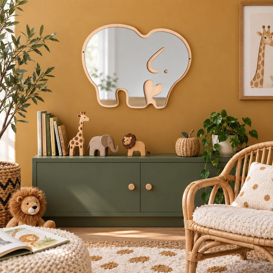 Kids Mirror Elephant Plexiglass Silver Mirror Without Gift Packaging