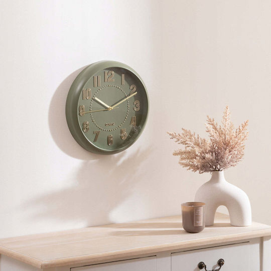 Wall Clock Plastic Green Ø30cm