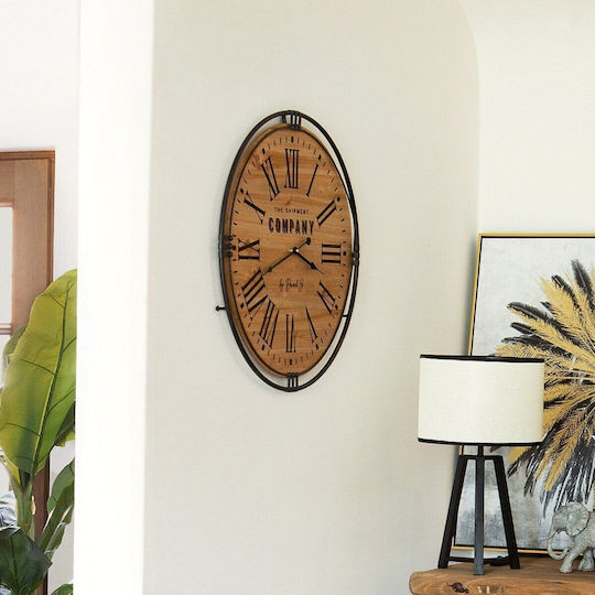 Atmosphera Colonial Wall Clock Wooden Brown Ø58cm