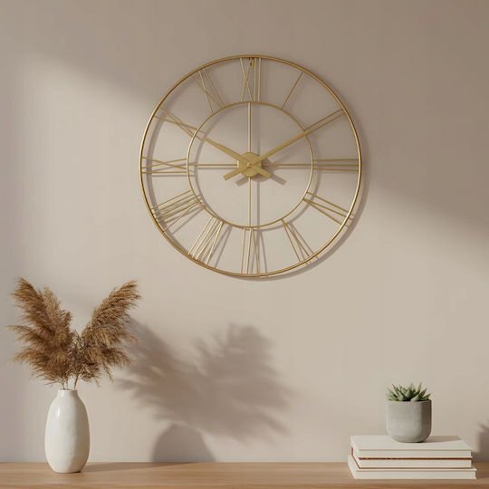 Edaxo Digital Metallic Gold Wall Clock Ø70cm