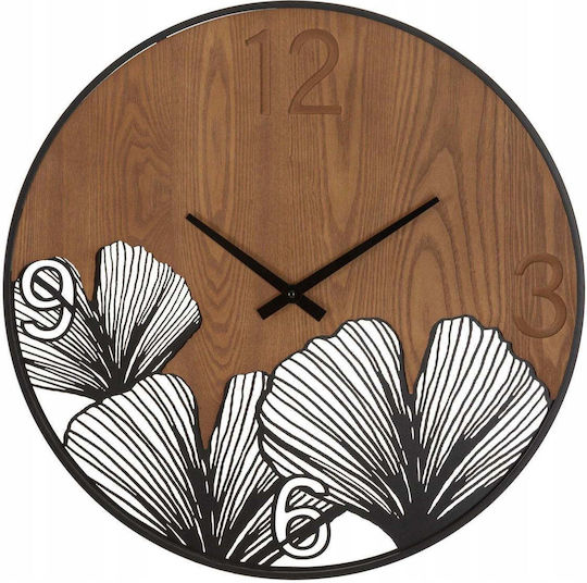 Wall Clock Wooden Brown Ø60cm