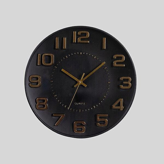 Analoge Kunststoff Schwarze Wanduhr 30x4.2cm