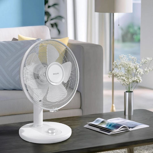 Philips Настолен Вентилатор 25W Диаметър 15cm Бял