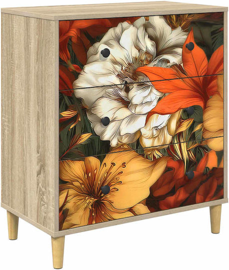 Chest of Drawers Wooden Gennep Multicolour 66x36.5x75cm