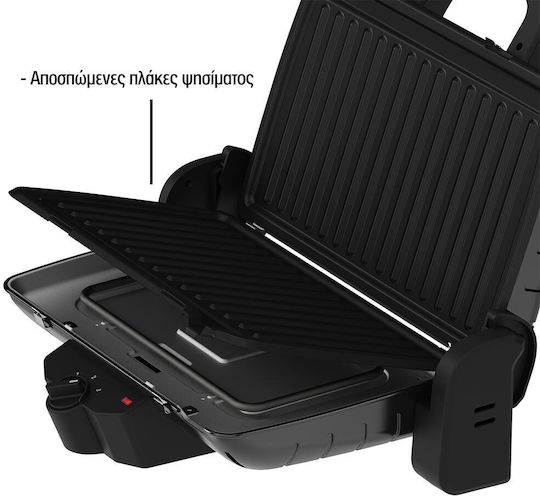 Zilan -BLK Sandwichmaker Grill mit Abnehmbaren Platten 1600W Schwarz