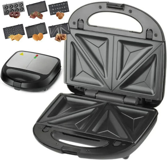 Verk Group Sandwichmaker Grill mit Abnehmbaren Platten 750W Gray