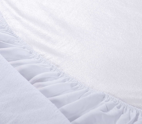 Nef-Nef Homeware Протектор за матрак Куин Водоустойчив Хавлиена Бял 160x200+30бр