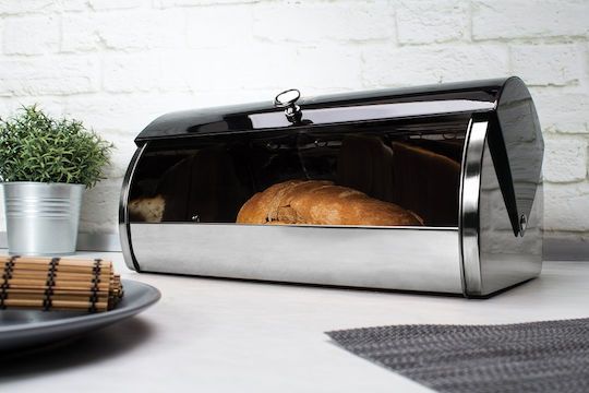 Berlinger Haus Black Silver Collection Кутия за хляб с капак Inox Черна 38.5x28x18.5см