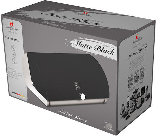 Berlinger Haus Black Silver Collection Кутия за хляб с капак Inox Черна 38.5x28x18.5см
