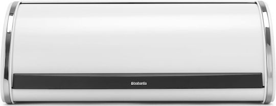 Brabantia Roll Top Bread Bin Bread Box with Lid Inox White 44.7x26.8x17.3cm
